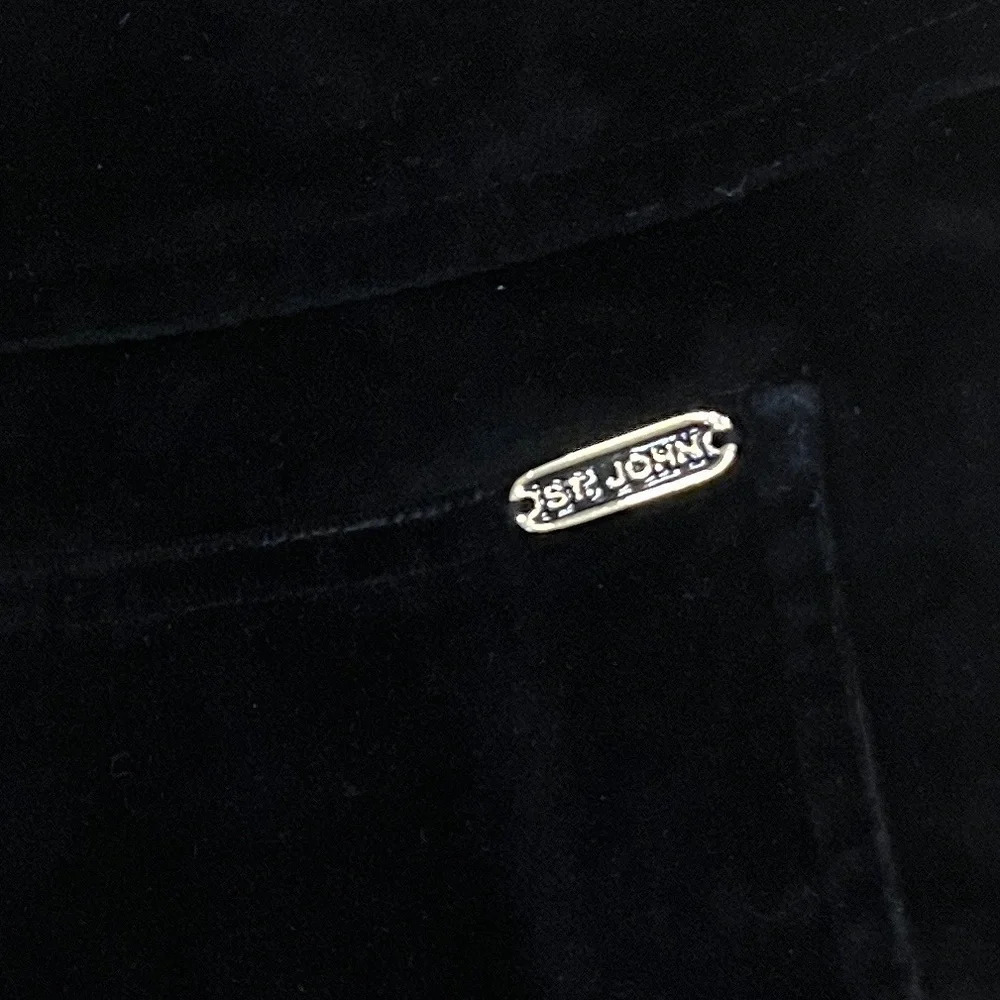 ST. JOHN Sport By Marie Gray Women's Black Velvet Cotton Blend Pants Size 4 - Picture 2 of 5